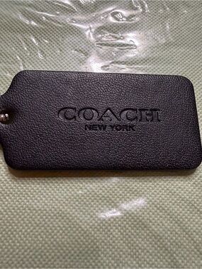 Coach Black Pebbled Leather Logo Tag